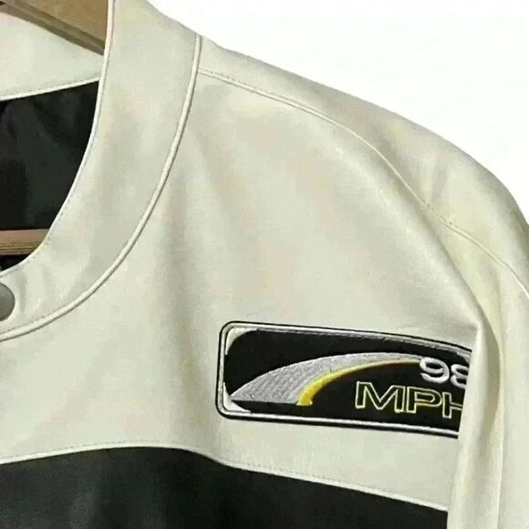 ASOS DESIGN Jacket Oversized Faux Leather Motocross Racer 3XL Black/White NWT - Picture 7 of 13